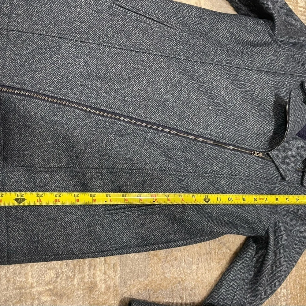 Old Navy Gray Pea Coat With Diagonal Zip Kids Size 10-12 EUC